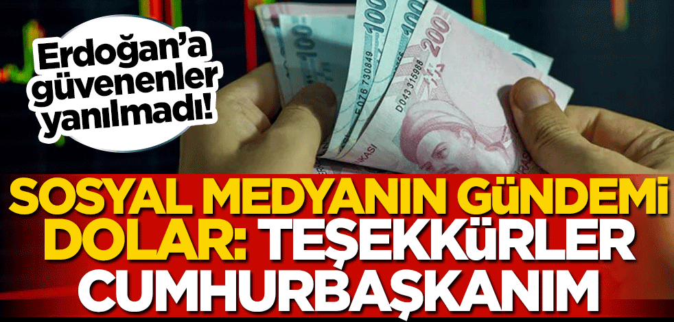 Erdoğan'a güvenenler yine yanılmadı! Sosyal medyanın gündemi Dolar: Teşekkürler Cumhurbaşkanım!