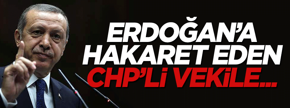 Erdoğan'a hakaret eden CHP'li vekile suç duyurusu