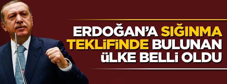 Erdoğan'a sığınma teklifinde bulunan ülke belli oldu