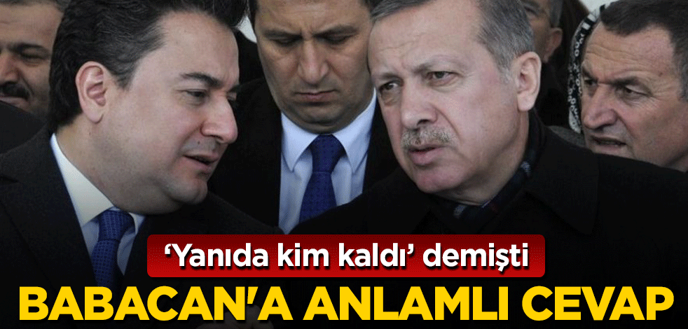 Erdoğan'a "Yanında kim kaldı?" diyen Ali Babacan'a anlamlı cevap: Ben buradayım!