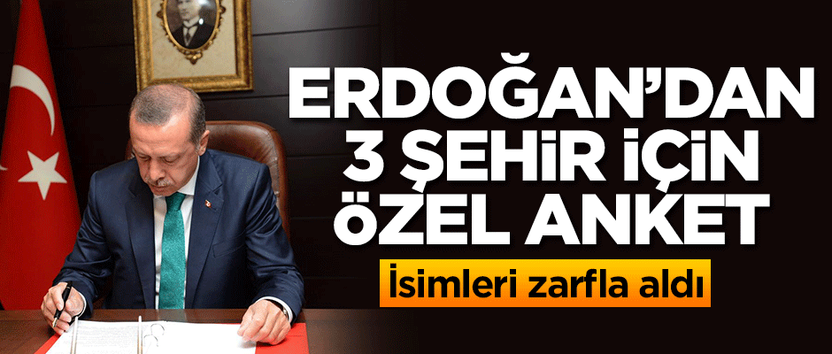 Erdoğan'dan 3 şehir için özel anket
