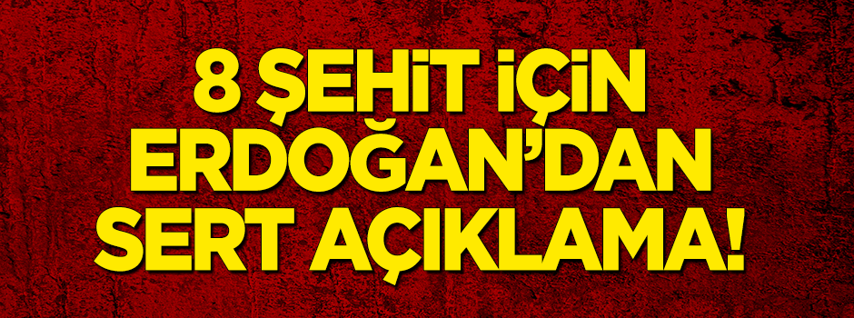 Erdoğan'dan 8 şehit için sert açıklama!
