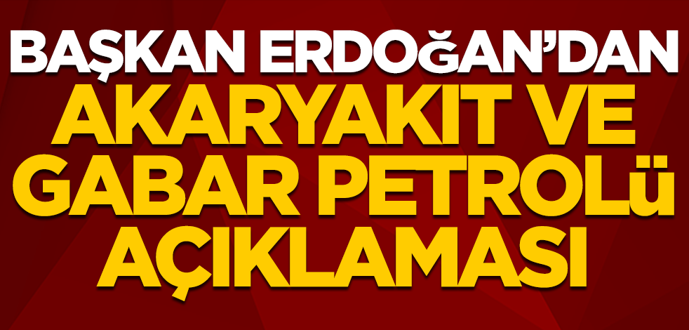 Erdoğan'dan akaryakıt zammı ve Gabar petrolü açıklaması