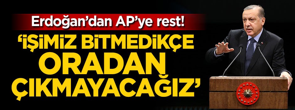 Erdoğan'dan AP'ye Afrin resti!