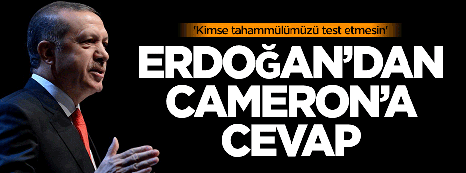 Erdoğan'dan Cameron'a cevap!