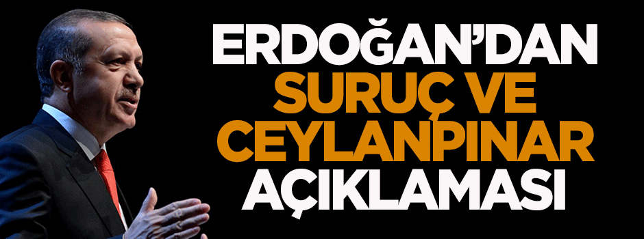 Erdoğan'dan Ceylanpınar ve Suruç açıklaması