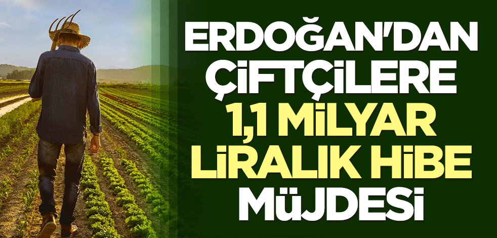 Erdoğan'dan çiftçilere 1,1 milyar liralık hibe müjdesi