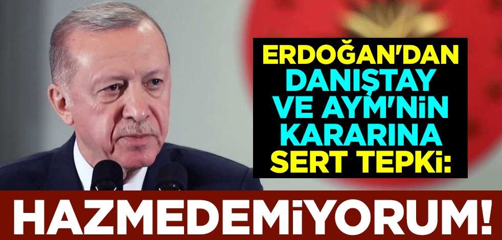 Erdoğan'dan Danıştay ve AYM'nin kararına sert tepki: Hazmedemiyorum!
