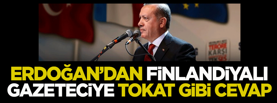Erdoğan'dan Finlandiyalı gazeteciye tokat gibi cevap