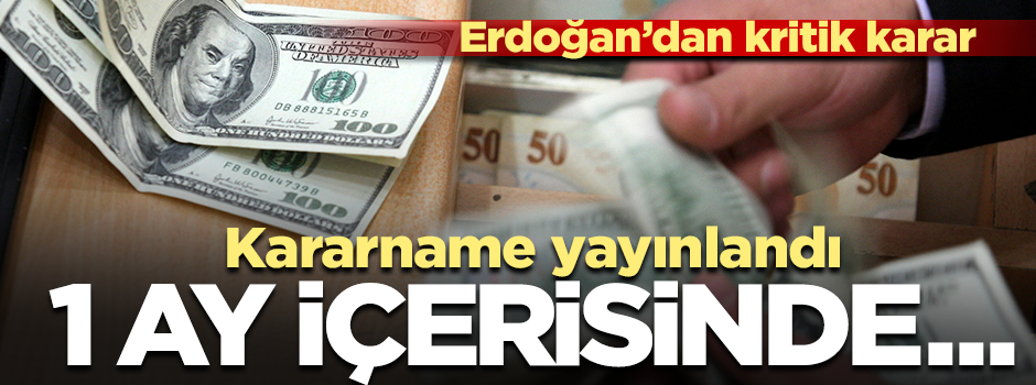 Erdoğan'dan flaş dolar kararı... 1 ay içinde TL'ye dönüştürülecek!