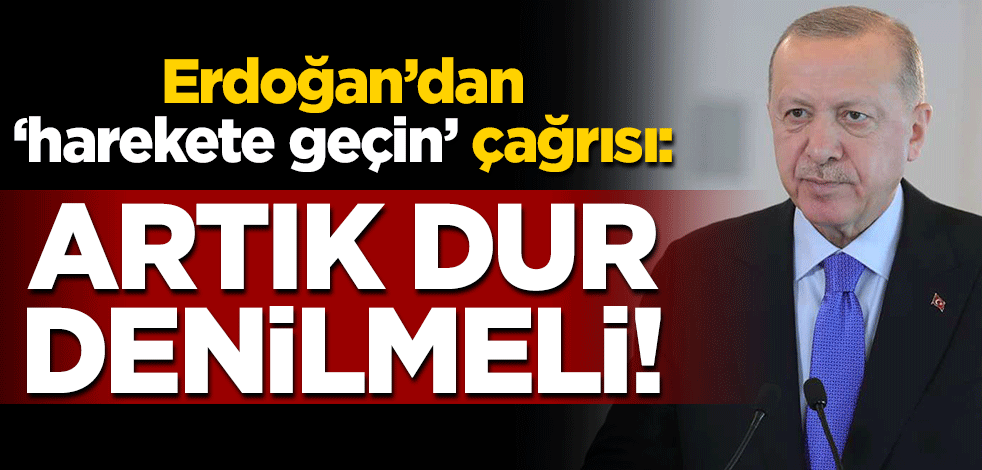 Erdoğan'dan 'harekete geçin' çağrısı: Artık dur denilmeli!