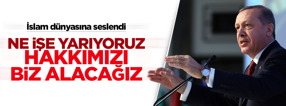 Erdoğan'dan İslam dünyasına: Hakkımızı biz alacağız