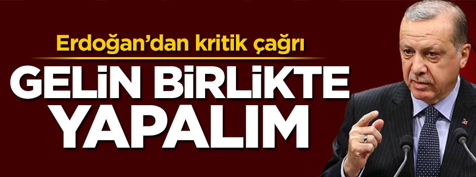 Erdoğan'dan kritik çağrı: Gelin beraber yapalım