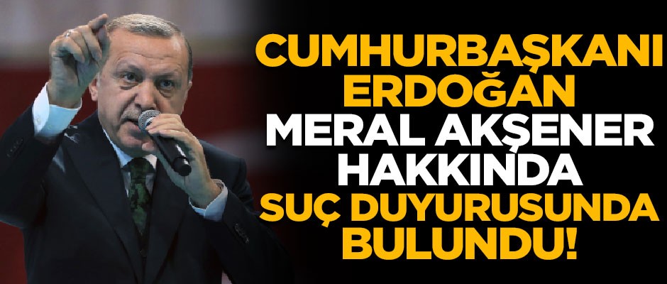 Erdoğan'dan Meral Akşener hakkında suç duyurusu!