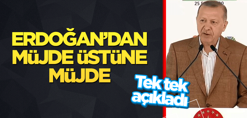 Erdoğan'dan müjde üstüne müjde! Tek tek açıkladı
