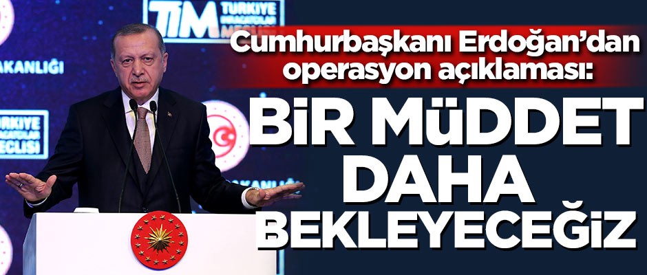 Erdoğan'dan operasyon açıklaması: Bir müddet daha bekleyeceğiz