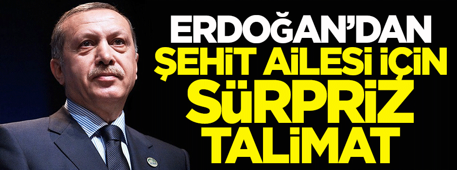 Erdoğan'dan şehit ailesi için sürpriz talimat!
