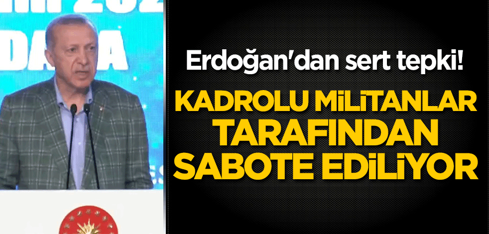 Erdoğan'dan sert tepki: Kadrolu militanlar tarafından sabote ediliyor