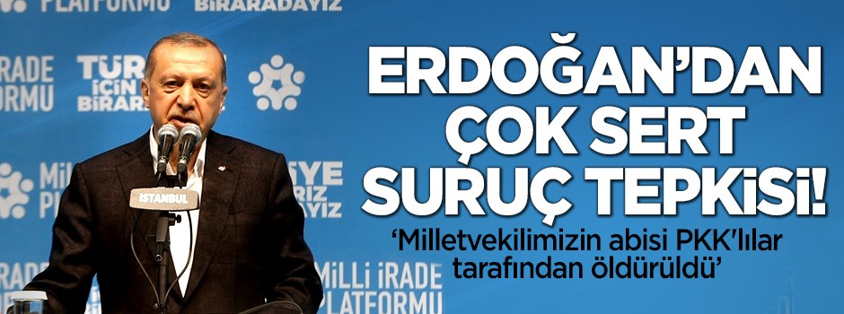 Erdoğan'dan Suruç açıklaması: PKK'lılar tarafından öldürüldü!