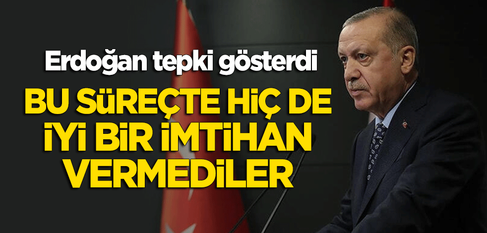 Erdoğan'dan tepki: Bu süreçte hiç de iyi bir imtihan vermediler
