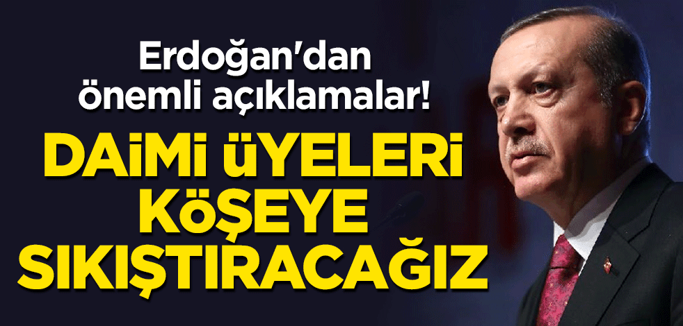 Erdoğan'dan Türkevi'nde gazetecilere mülakat: Biz bu daimi üyeleri köşeye sıkıştıracağız