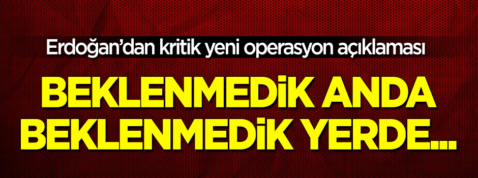 Erdoğan'dan yeni operasyon yorumu: Beklenmedik anda...