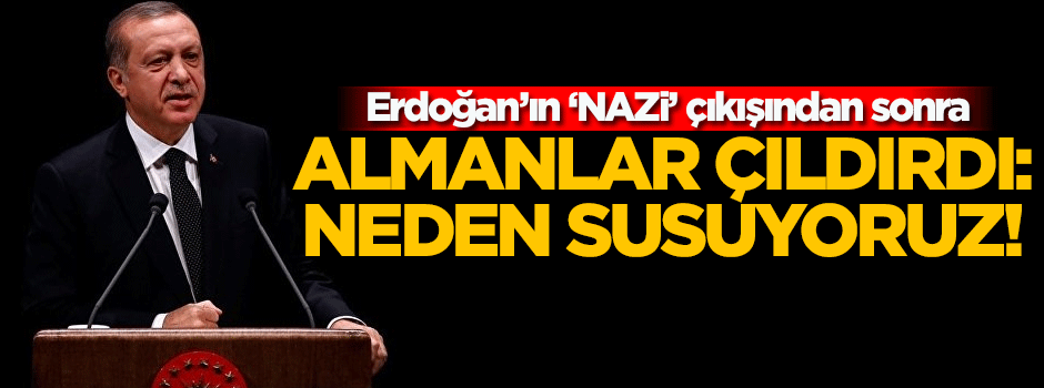Erdoğan’ın ‘NAZİ’ çıkışından sonra Almanlar çıldırdı!