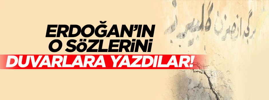 Erdoğan'ın o sözlerini duvarlara yazdılar!