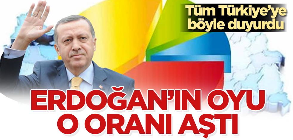 Erdoğan’ın oyu o oranı aştı! Tüm Türkiye’ye böyle duyurdu