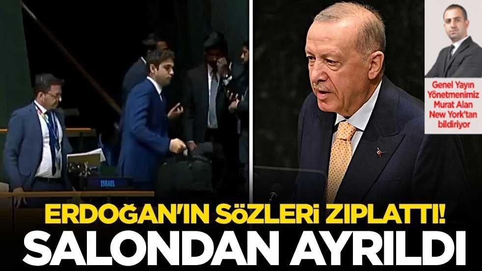 Erdoğan'ın sözleri zıplattı! Salondan ayrıldı