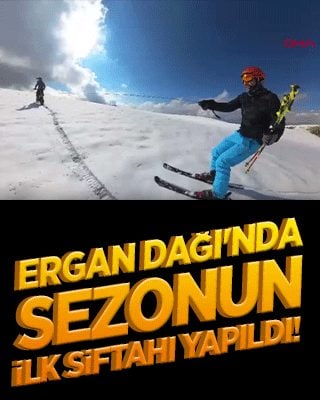 Ergan Dağı'nda sezonun ilk siftahı yapıldı! Beyaz örtüyle kaplanan zirvede kar sefası başladı!