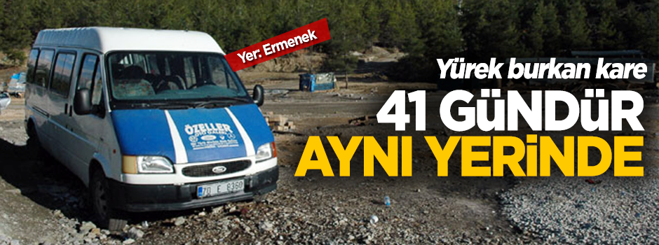 Ermenek'te işçileri taşıyan minibüs terk edilmiş halde