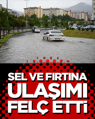 Erzurum'da aniden bastıran sağanak şehri göle çevirdi! Sel ve fırtına ulaşımı felç etti!
