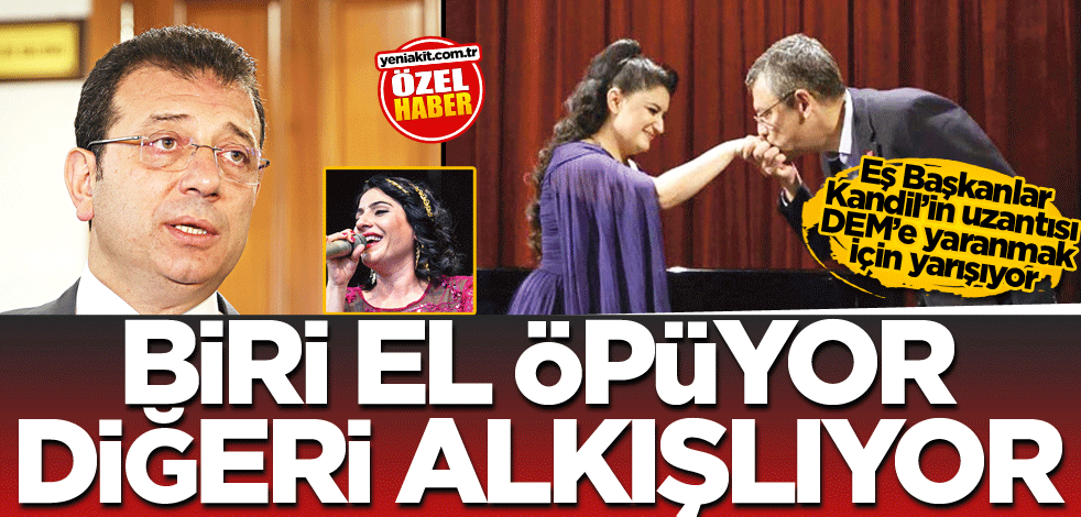 Eş Başkanlar Kandil’in uzantısı DEM’e yaranmak için yarışıyor! Biri el öpüyor diğeri alkışlıyor