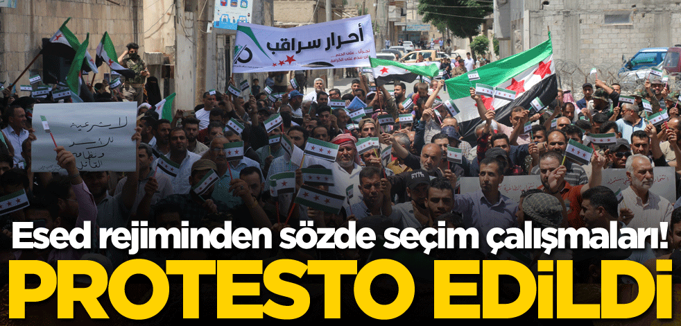 Esed rejiminden sözde seçim çalışmaları! Protesto edildi