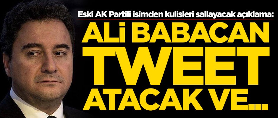 Eski AK Partili isim: Ali Babacan tweet atacak ve...