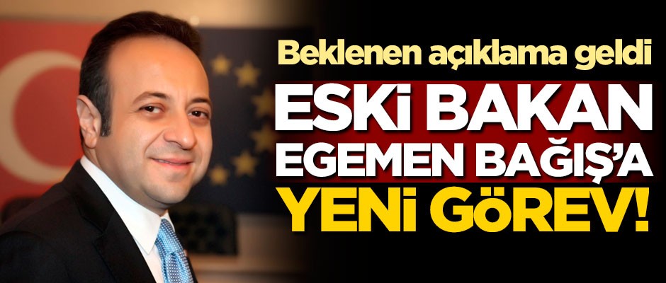 Eski Bakan Egemen Bağış'a yeni görev!