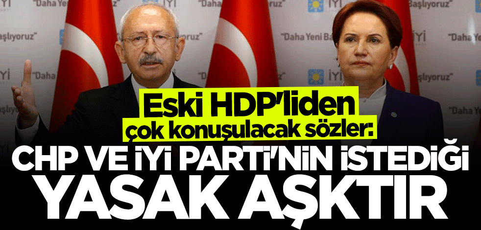 Eski HDP'liden çok konuşulacak sözler: CHP ve İYİ Parti'nin istediği yasak aşk