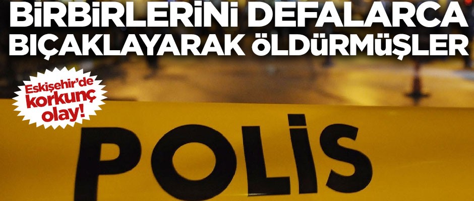 Eskişehir'de korkunç olay! Birbirlerini defalarca bıçaklayarak öldürmüşler