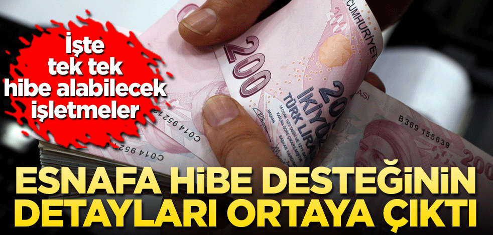 Esnafa destek paketinin ayrıntıları netleşti! İşte tek tek hibe alabilecek işletmeler