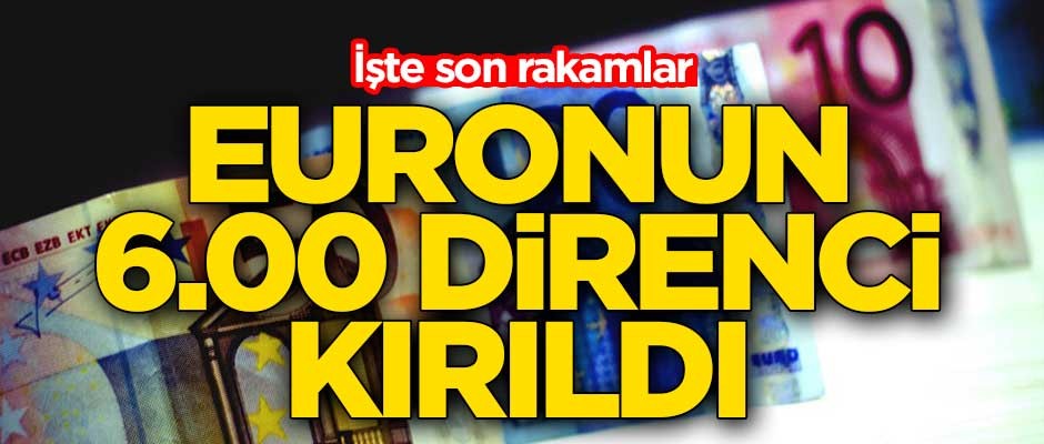 Euronun 6,00 TL direnci kırıldı! İşte son rakamlar