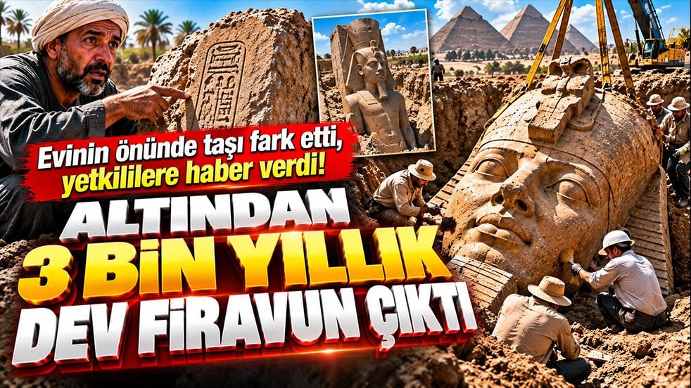 Evinin önünde taşı fark etti, yetkililere haber verdi! Altından 3 bin yıllık dev Firavun çıktı