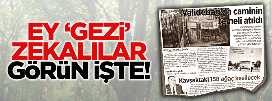 Ey 'Gezi' zekalılar görün işte!