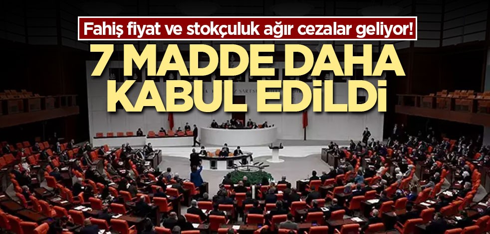 Fahiş fiyat ve stokçuluk ağır cezalar geliyor! 7 madde daha kabul edildi
