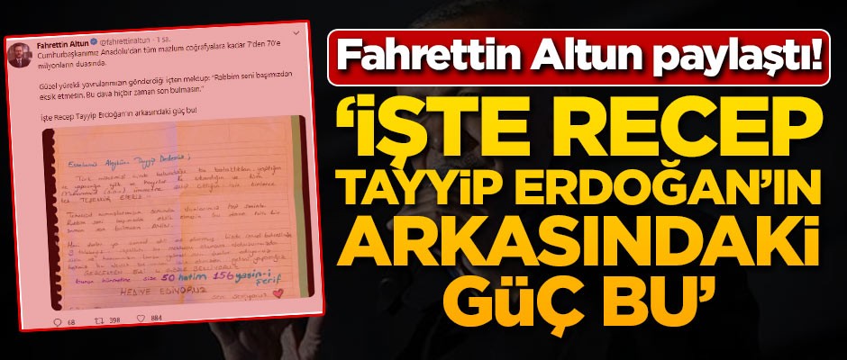 Fahrettin Altun paylaştı! 'İşte Recep Tayyip Erdoğan'ın arkasındaki güç bu'
