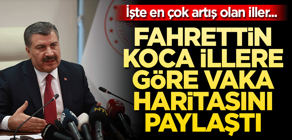 Fahrettin Koca, illere göre vaka haritasını paylaştı
