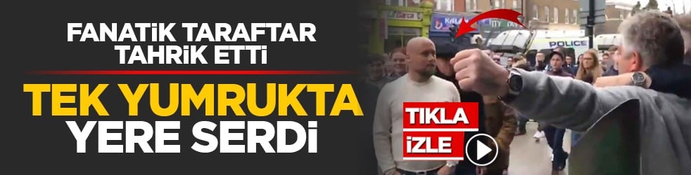 Fanatik taraftar tahrik etti: Tek yumrukta yere serdi