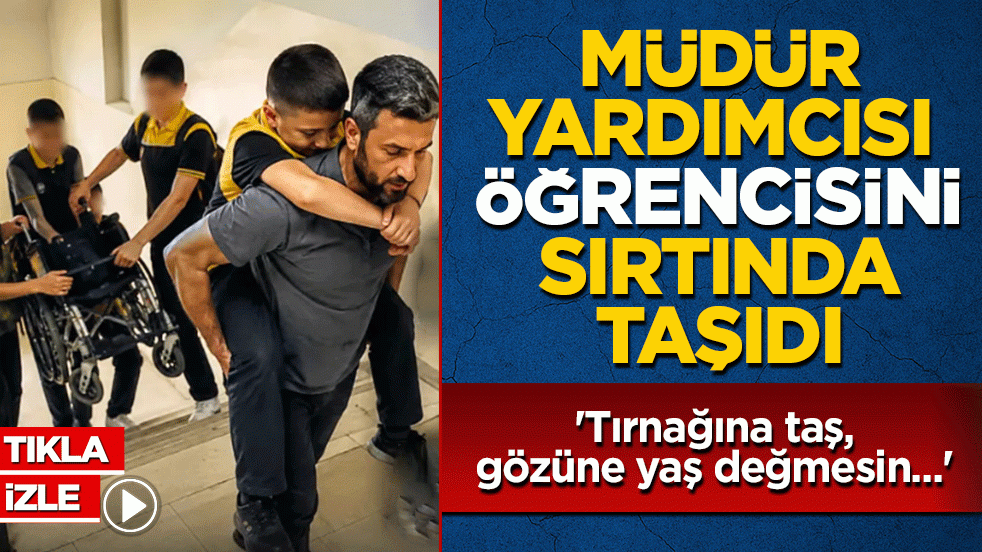Fedakar öğretmen engelli öğrencisini sırtında taşıdı! Sosyal medyada paylaşılan videoya yorum yağdı! 'Tırnağına taş, gözüne yaş değmesin!'