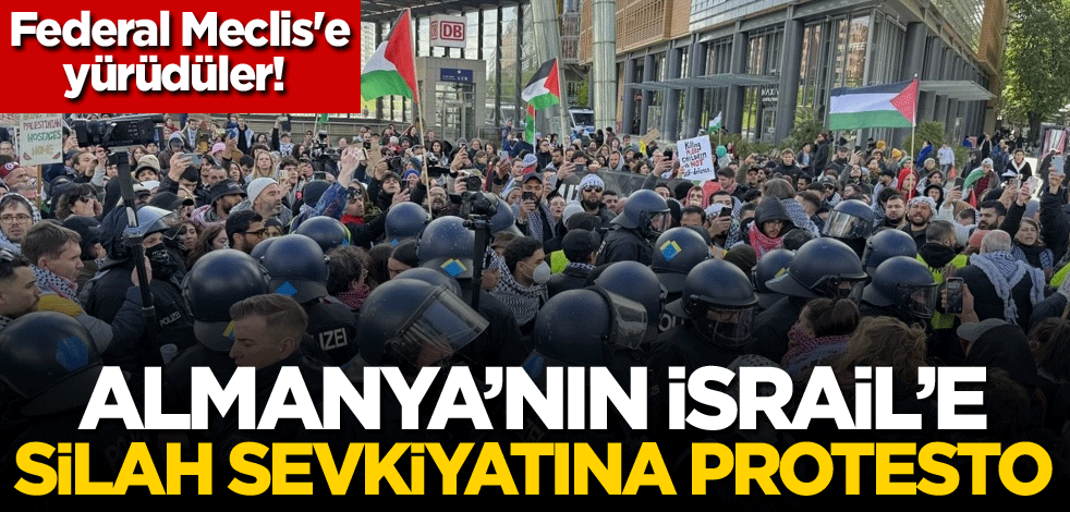 Federal Meclis'e yürüdüler! Almanya'nın İsrail'e silah sevkiyatına protesto