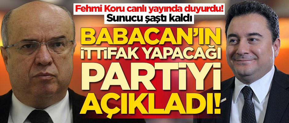 Fehmi Koru, Ali Babacan'ın ittifak yapacağı partiyi açıkladı! Sunucu şaştı kaldı